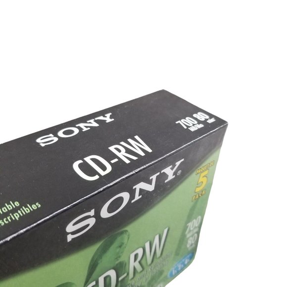 Sony CD - RW 5 Pack Blank Discs 700MB 80 Min Rewritable 5CDRW700L New, Sealed - Picture 10 of 15